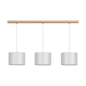 Drewniana Lampa Wisząca SPOT Light 3xE27 Max.40W Dąb Olejowany FSC z Szarymi Abażurami, Polski Producent, 1 szt.