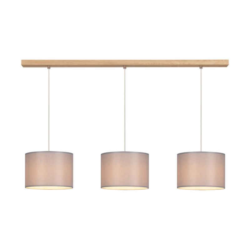 Drewniana Lampa Wisząca SPOT Light 3xE27 Max.40W Dąb Olejowany FSC z Szarymi Abażurami, Polski Producent, 1 szt.