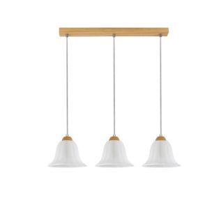 Drewniana Lampa Wisząca SPOT Light 3xE27 Max.60W Dąb Olejowany FSC z Białym Szkłem, Polski Producent, 1 szt.