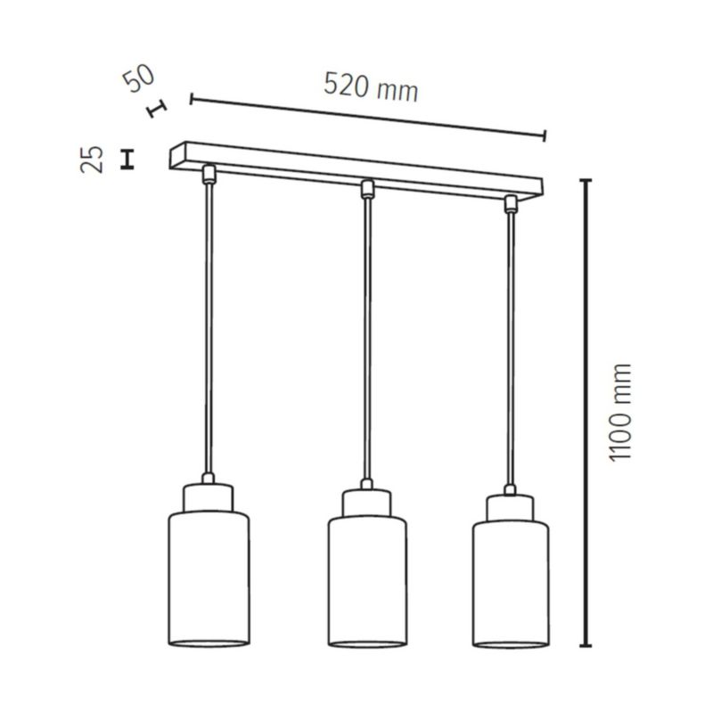 Drewniana Lampa Wisząca SPOT Light 3xE27 Max.60W Dąb Olejowany FSC z Czarno Białym Kloszem Polski Producent 1 szt.