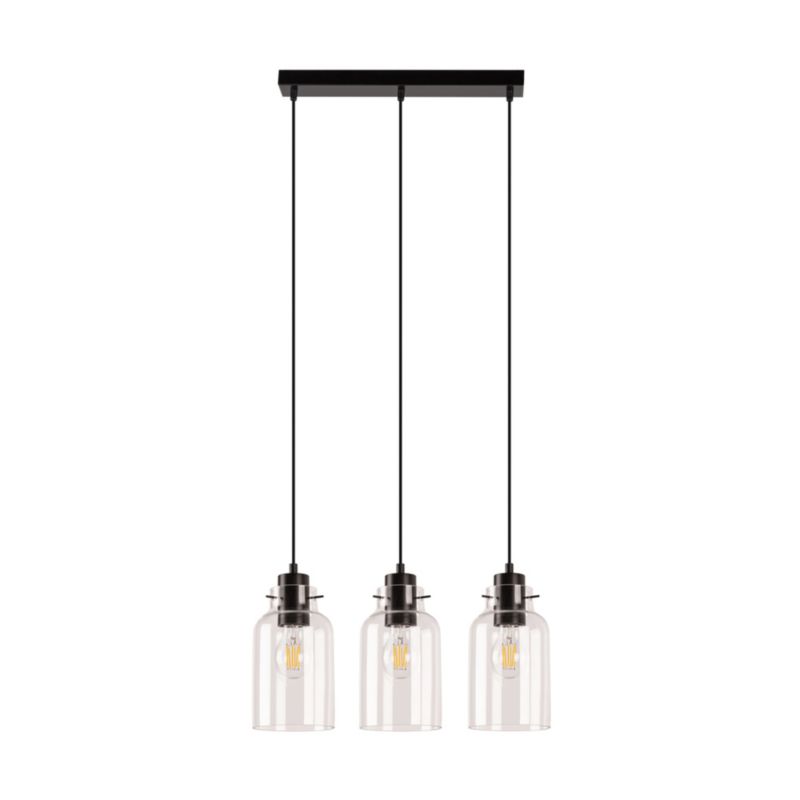 Drewniana Lampa Wisząca SPOT Light  3xE27 Max.60W Drewno Bukowe Orzechowe FSC z Transparentnym Szkłem, 1 szt.