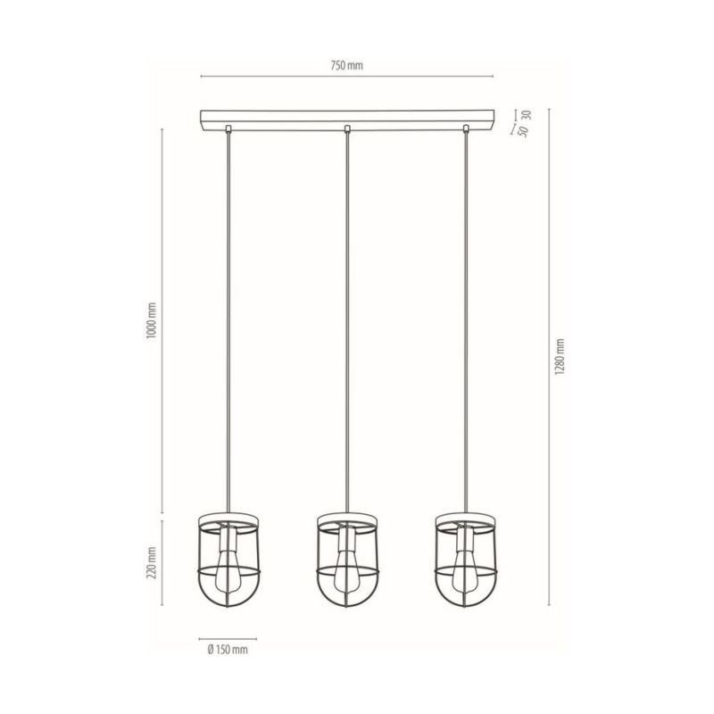 Drewniana Lampa Wisząca SPOT Light 3xE27 Max.60W Drewno Sosnowe Brązowe FSC z Złotym Akcentem, Polski Producent, 1 szt.