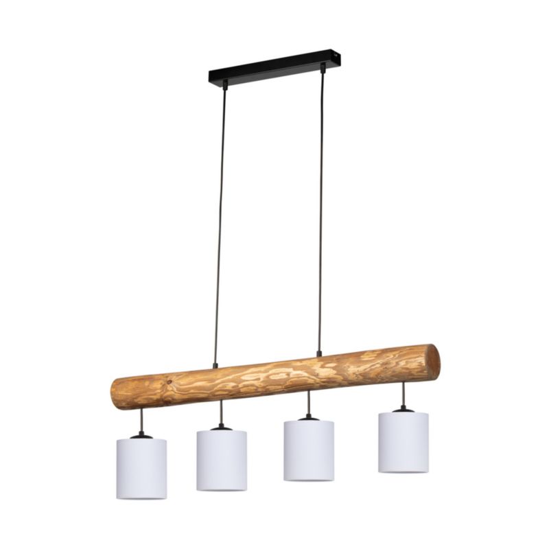Drewniana Lampa Wisząca SPOT Light 4xE27 Max.25W Drewno Sosnowe FSC z akcentem Bieli, Polski Producent, 1 szt.