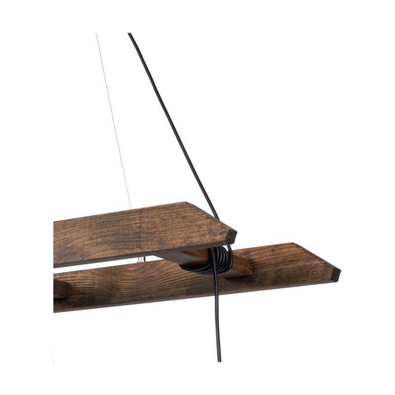 Drewniana Lampa Wisząca SPOT Light 4xE27 Max.25W Drewno Sosnowe Orzechowe FSC z Beżowo Czarnymi Abażurami, 1 szt.