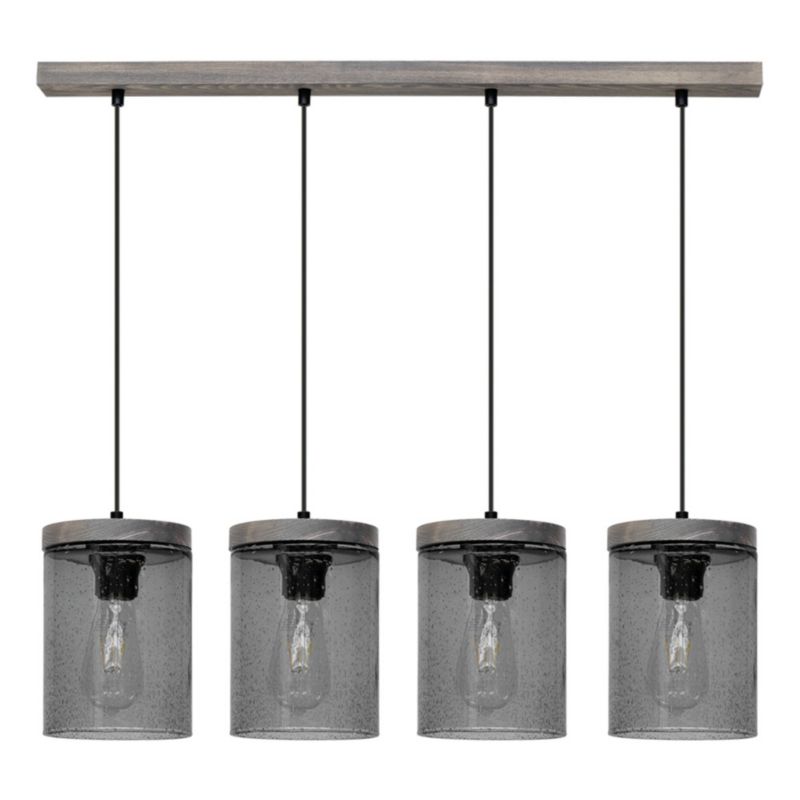 Drewniana Lampa Wisząca SPOT Light 4xE27 Max.60W Drewno Sosnowe Szare FSC ze Szklanymi Kloszami, Polski Producent, 1 szt.