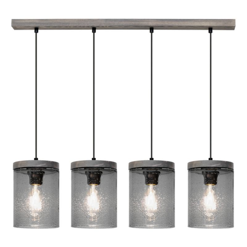 Drewniana Lampa Wisząca SPOT Light 4xE27 Max.60W Drewno Sosnowe Szare FSC ze Szklanymi Kloszami, Polski Producent, 1 szt.