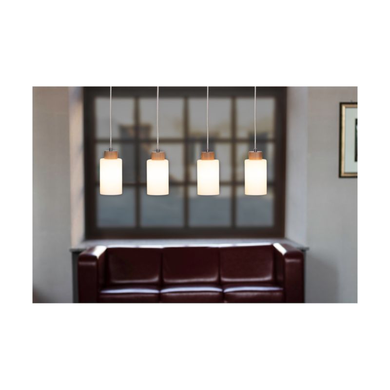 Drewniana Lampa Wisząca SPOT Light  4xE27 Max.60W Naturalna Brzoza FSC z Białym Szkłem, Polski Producent, 1 szt.