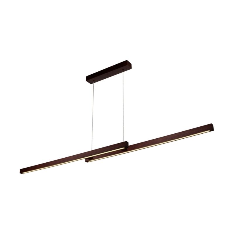 Drewniana Lampa Wisząca SPOT Light Double 2xLED 22.5W Drewno Bukowe Orzechowe FSC, Ściemniacz Dotykowy, 1 szt.