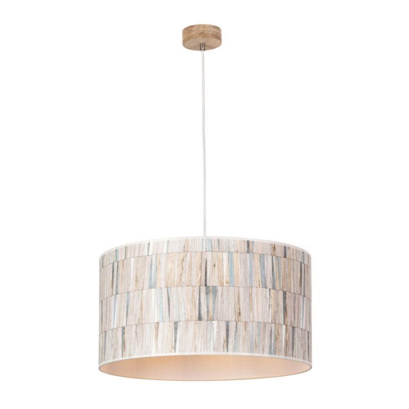 Drewniana Lampa Wisząca SPOT Light Malo 1xE27 Max.60W Dąb Olejowany FSC, Wielokolorowy Abażur, Polski Producent, 1 szt.