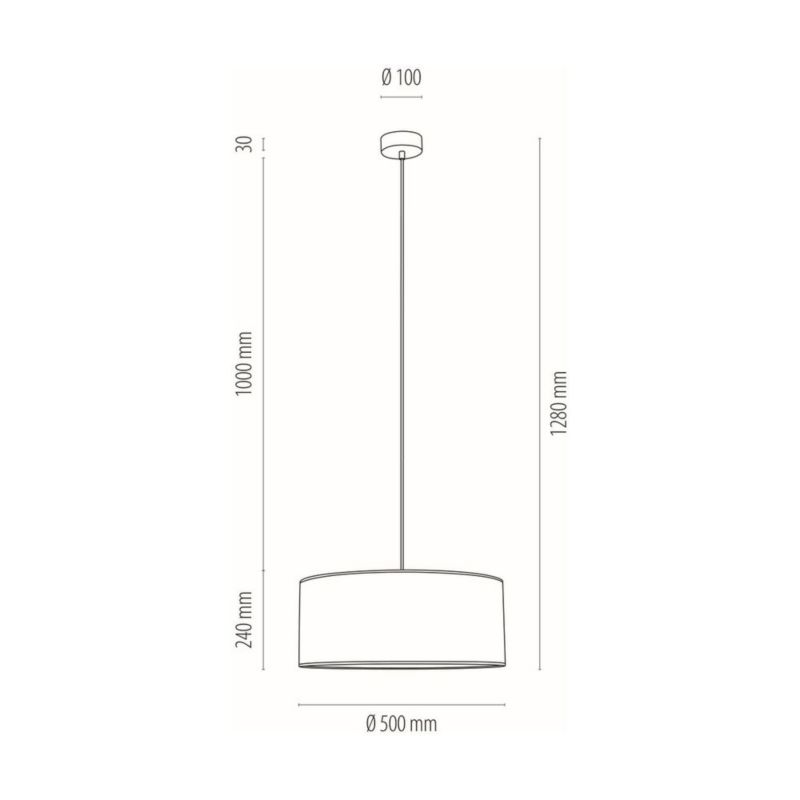 Drewniana Lampa Wisząca SPOT Light Malo 1xE27 Max.60W Dąb Olejowany FSC, Wielokolorowy Abażur, Polski Producent, 1 szt.