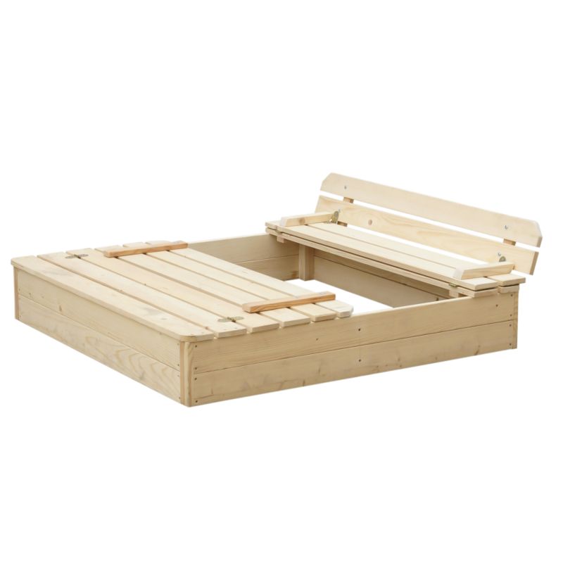 Drewniana piaskownica ze składaną pokrywą i ławką Timbela M051-1 118x122xH20 cm grubość deski 19 mm 1 szt.