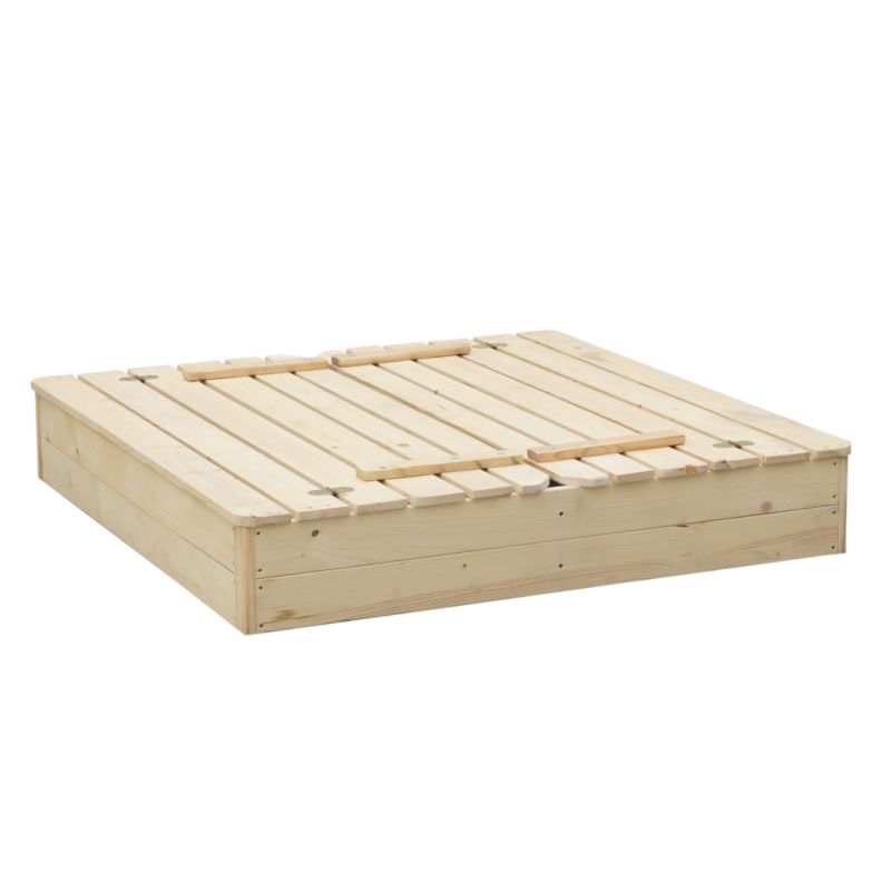 Drewniana piaskownica ze składaną pokrywą i ławką Timbela M051-1 118x122xH20 cm grubość deski 19 mm 1 szt.