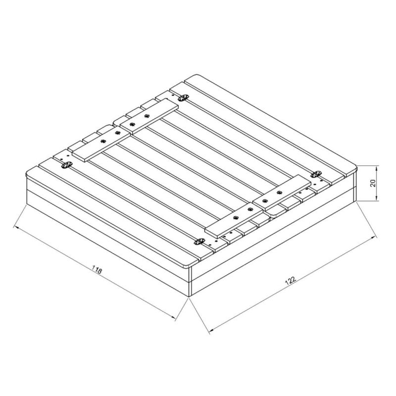 Drewniana piaskownica ze składaną pokrywą i ławką Timbela M051-1 118x122xH20 cm grubość deski 19 mm 1 szt.
