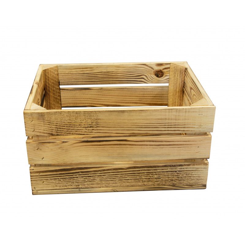 Drewniana skrzynka 4iQ Group 40x30x21cm opalana 1szt.