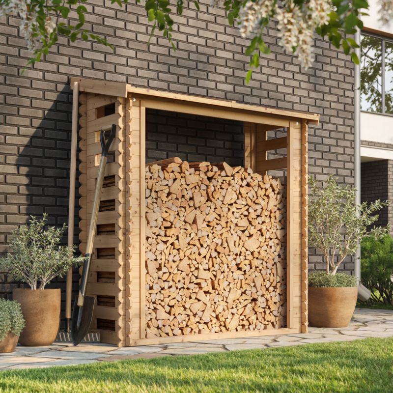 Drewniana szopa na drewno Timbela M201-1 0.9 m² drewno naturalne grubość deski 19 mm 1 szt.