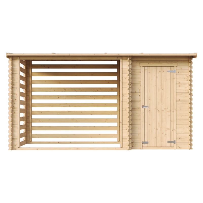 Drewniana szopa na drewno z narzędziem Timbela M205 3.64 m² drewno naturalne grubość deski 19 mm 1 szt.