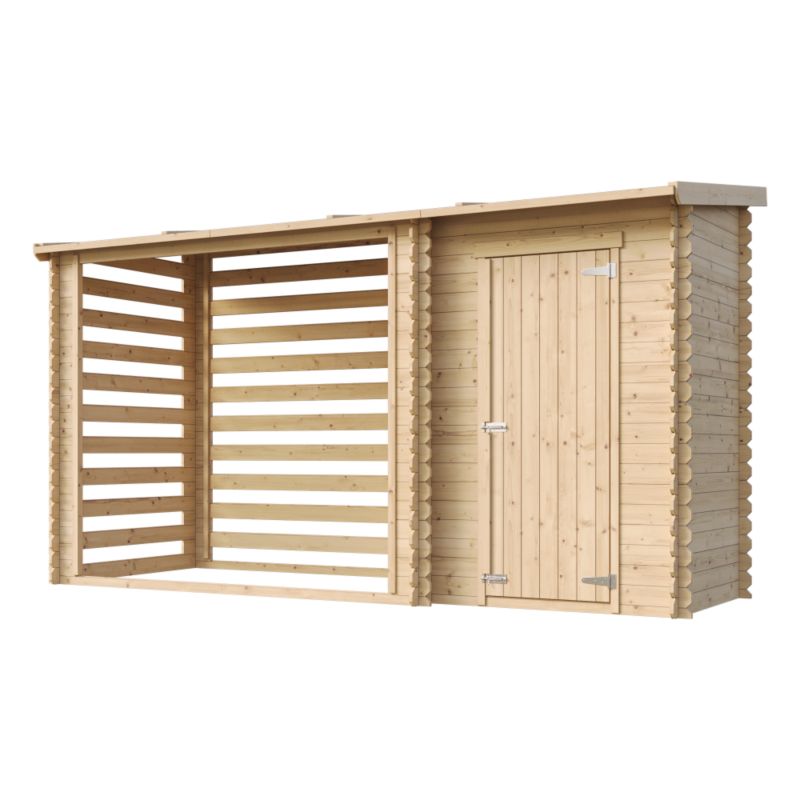 Drewniana szopa na drewno z narzędziem Timbela M205 3.64 m² drewno naturalne grubość deski 19 mm 1 szt.