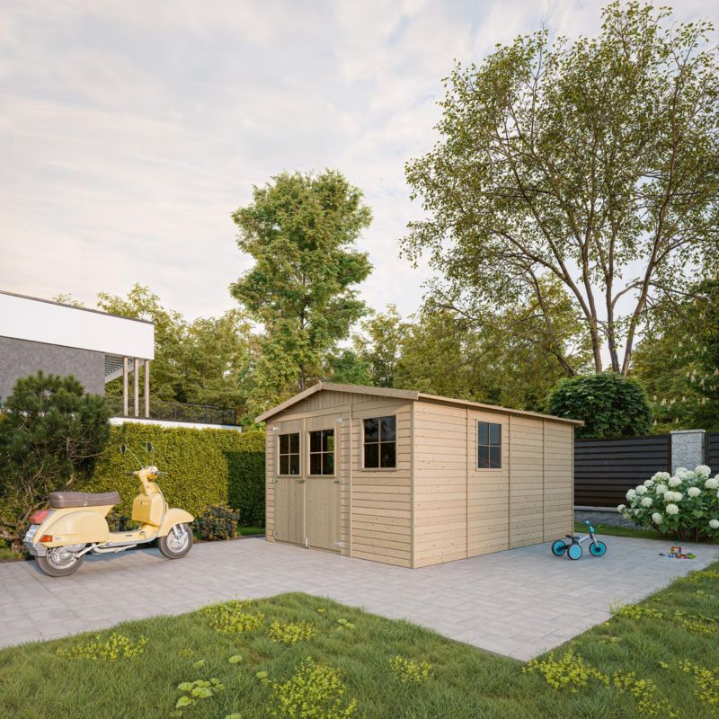 Drewniana szopa ogrodowa Timbela M336 Domek 12 m² deski 17 mm 1 szt.