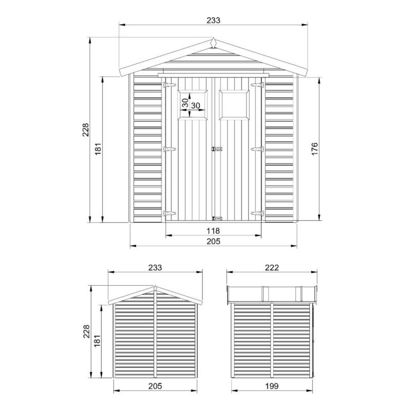 Drewniana szopa ogrodowa Timbela M351 4 m² szopa z oknami 1 szt.