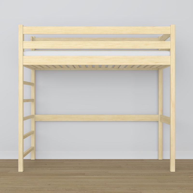 Drewniane łóżko na antresoli N-WOOD N01 100x180 sosna bezbarwna 1 szt.