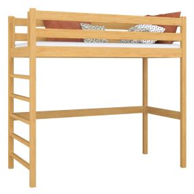Drewniane łóżko na antresoli N-WOOD N01 100x200 sosna naturalna 1 szt.
