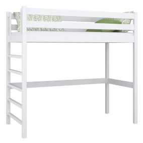 Drewniane łóżko na antresoli N-WOOD N01 80x190 biały 1 szt.