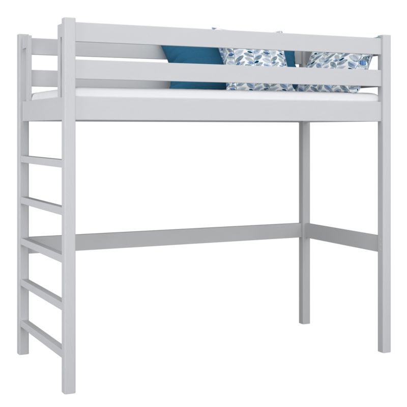 Drewniane łóżko na antresoli N-WOOD N01 80x190 popielaty 1 szt.