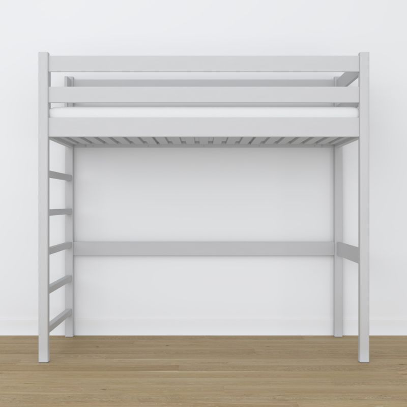 Drewniane łóżko na antresoli N-WOOD N01 80x190 popielaty 1 szt.