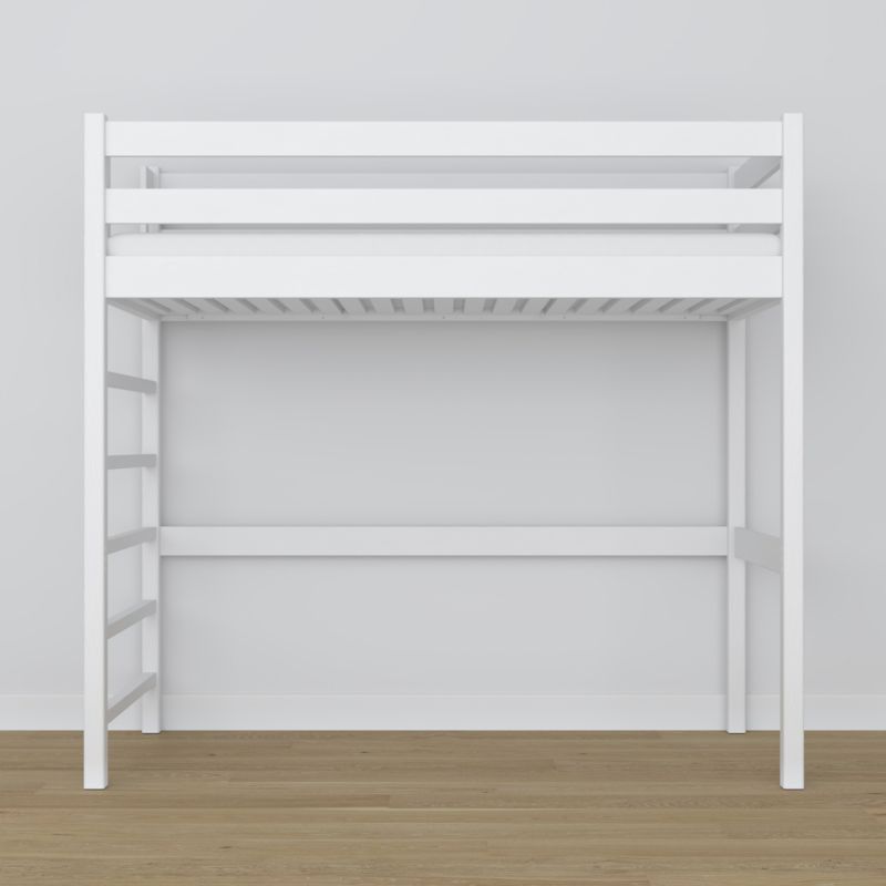 Drewniane łóżko na antresoli N-WOOD N01 90x190 biały 1 szt.