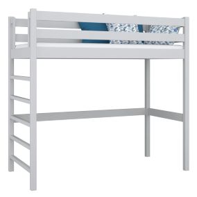 Drewniane łóżko na antresoli N-WOOD N01 90x190 popielaty 1 szt.