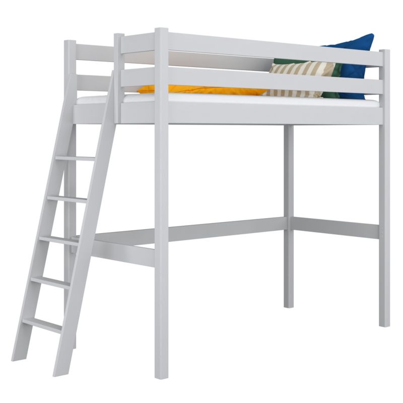 Drewniane łóżko na antresoli N-WOOD N02 120x180 popielaty 1 szt.