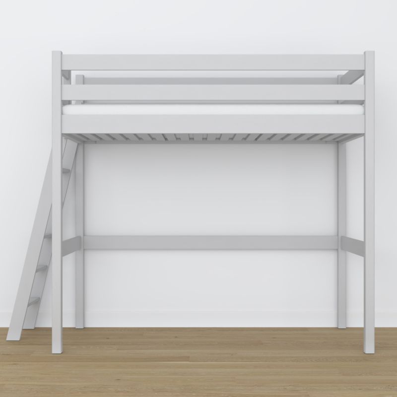Drewniane łóżko na antresoli N-WOOD N02 120x180 popielaty 1 szt.