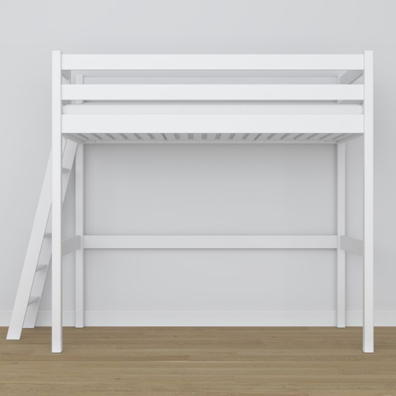 Drewniane łóżko na antresoli N-WOOD N02 90x180 biały 1 szt.
