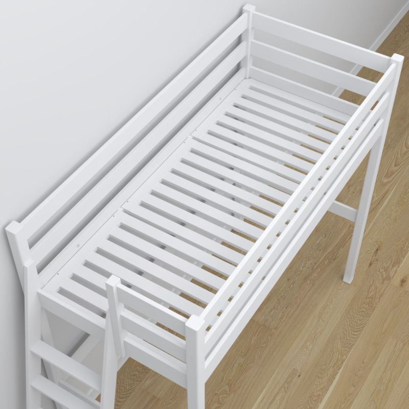 Drewniane łóżko na antresoli N-WOOD N02 90x180 biały 1 szt.