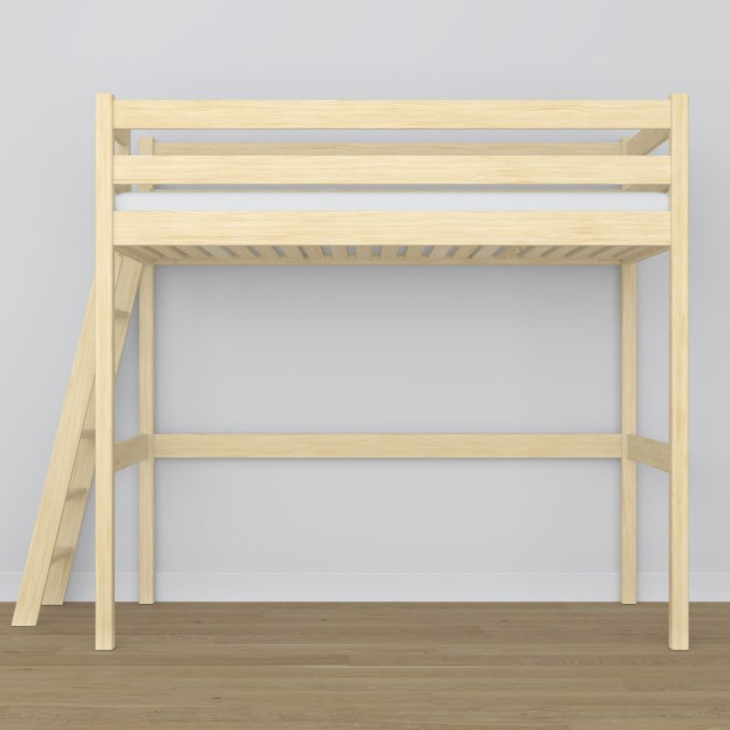 Drewniane łóżko na antresoli N-WOOD N02 90x180 sosna bezbarwna 1 szt.
