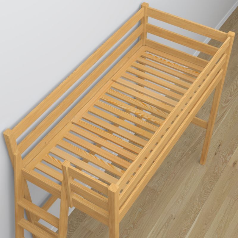 Drewniane łóżko na antresoli N-WOOD N02 90x180 sosna naturalna 1 szt.