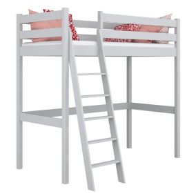 Drewniane łóżko na antresoli N-WOOD N03 100x200 popielaty 1 szt.