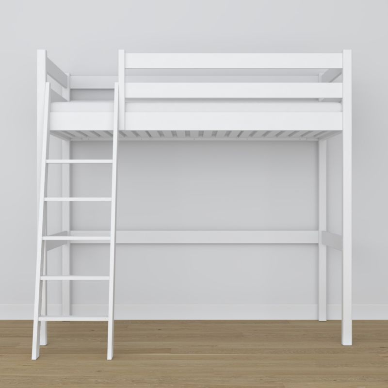 Drewniane łóżko na antresoli N-WOOD N03 120x180 biały 1 szt.