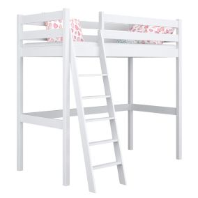 Drewniane łóżko na antresoli N-WOOD N03 80x180 biały 1 szt.