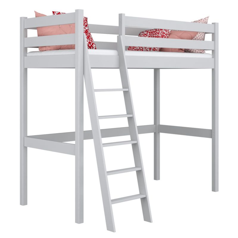 Drewniane łóżko na antresoli N-WOOD N03 80x200 popielaty 1 szt.