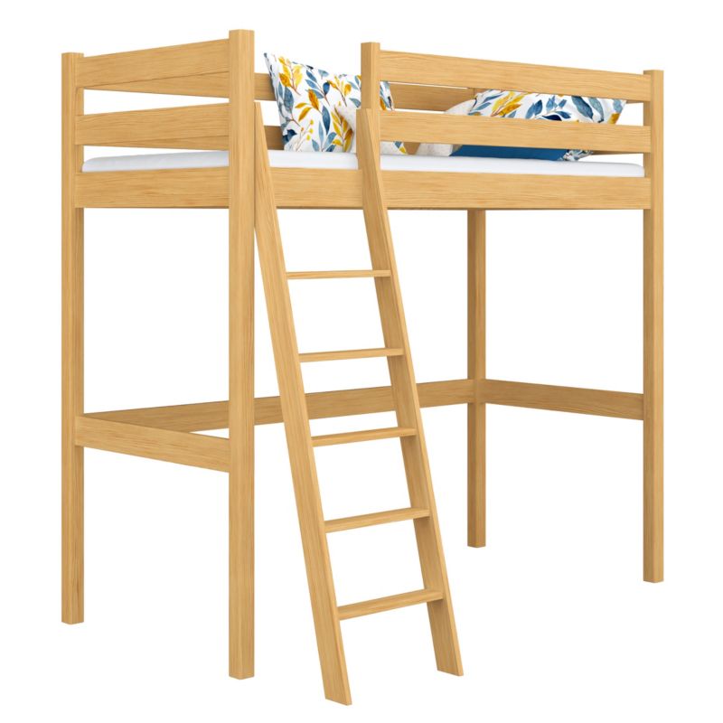 Drewniane łóżko na antresoli N-WOOD N03 90x190 sosna naturalna 1 szt.