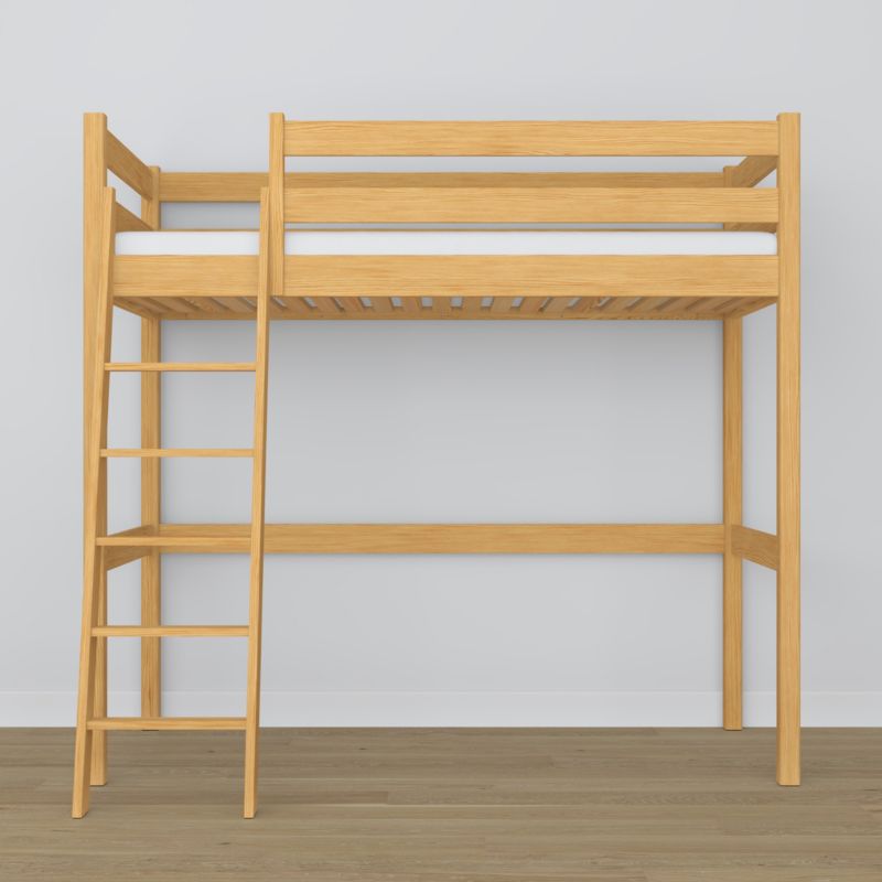 Drewniane łóżko na antresoli N-WOOD N03 90x190 sosna naturalna 1 szt.