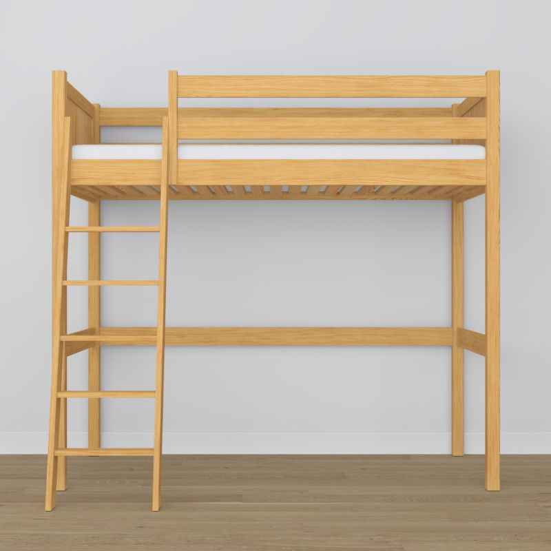 Drewniane łóżko na antresoli N-WOOD N04 100x190 sosna naturalna 1 szt.