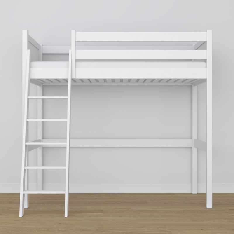 Drewniane łóżko na antresoli N-WOOD N04 90x180 biały 1 szt.