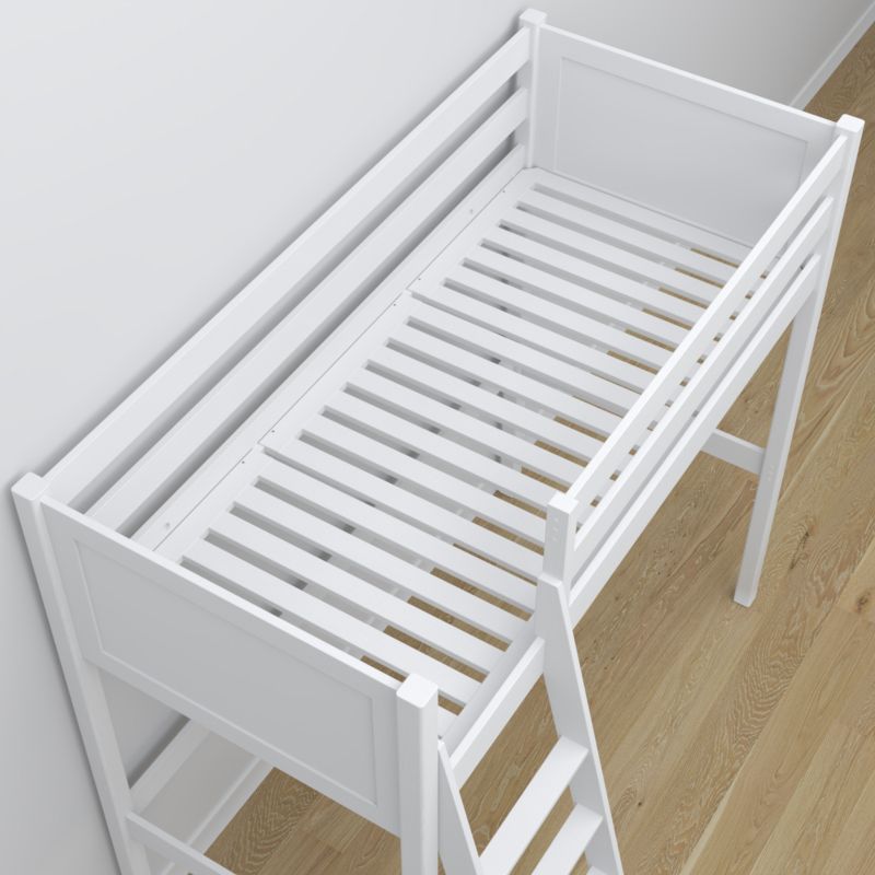 Drewniane łóżko na antresoli N-WOOD N04 90x180 biały 1 szt.