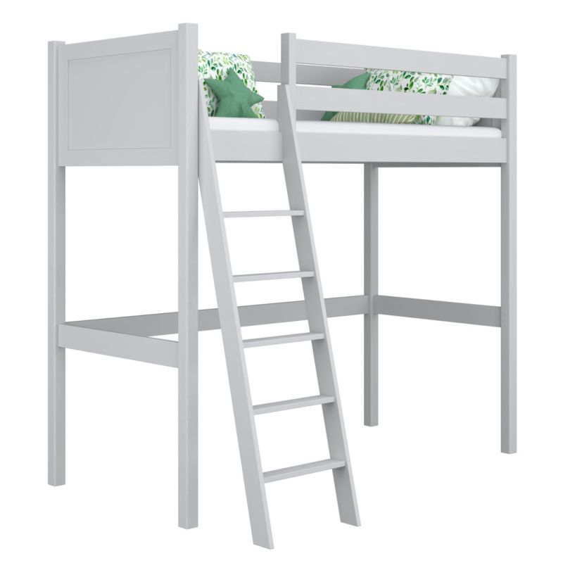 Drewniane łóżko na antresoli N-WOOD N04 90x190 popielaty 1 szt.
