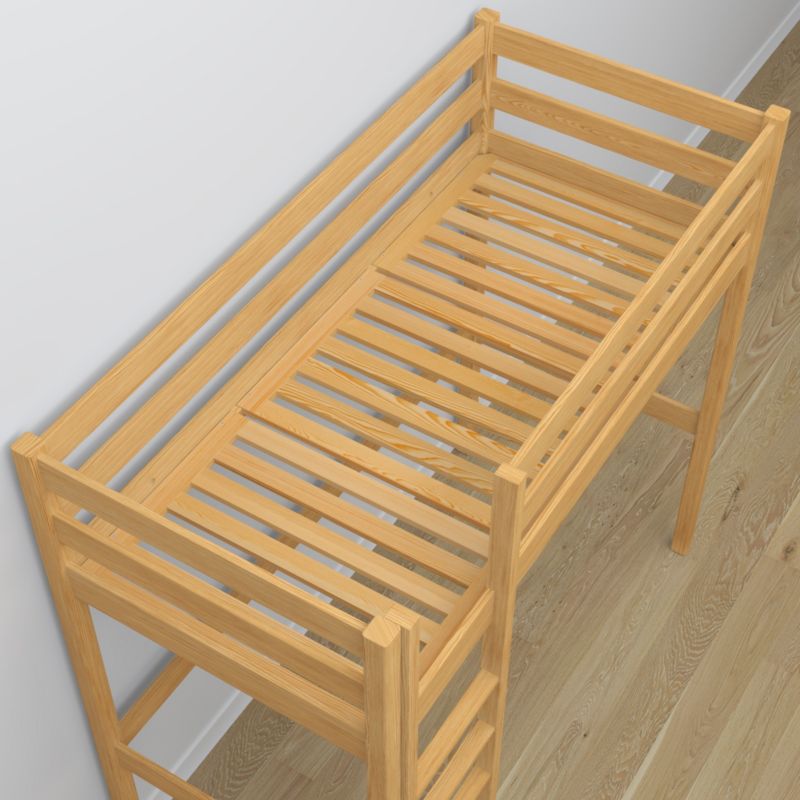 Drewniane łóżko na antresoli N-WOOD N05 120x180 sosna naturalna 1 szt.