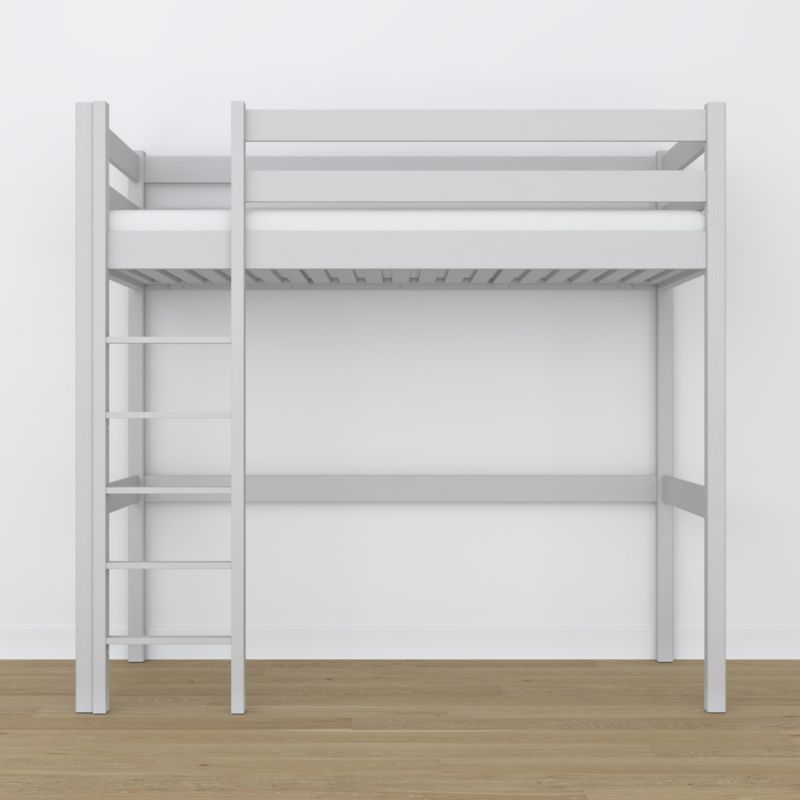 Drewniane łóżko na antresoli N-WOOD N05 120x190 popielaty 1 szt.