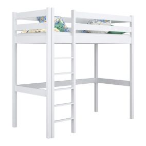 Drewniane łóżko na antresoli N-WOOD N05 80x180 biały 1 szt.