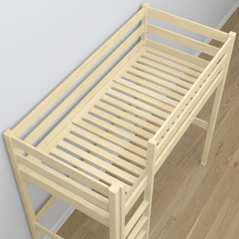 Drewniane łóżko na antresoli N-WOOD N05 80x200 sosna bezbarwna 1 szt.
